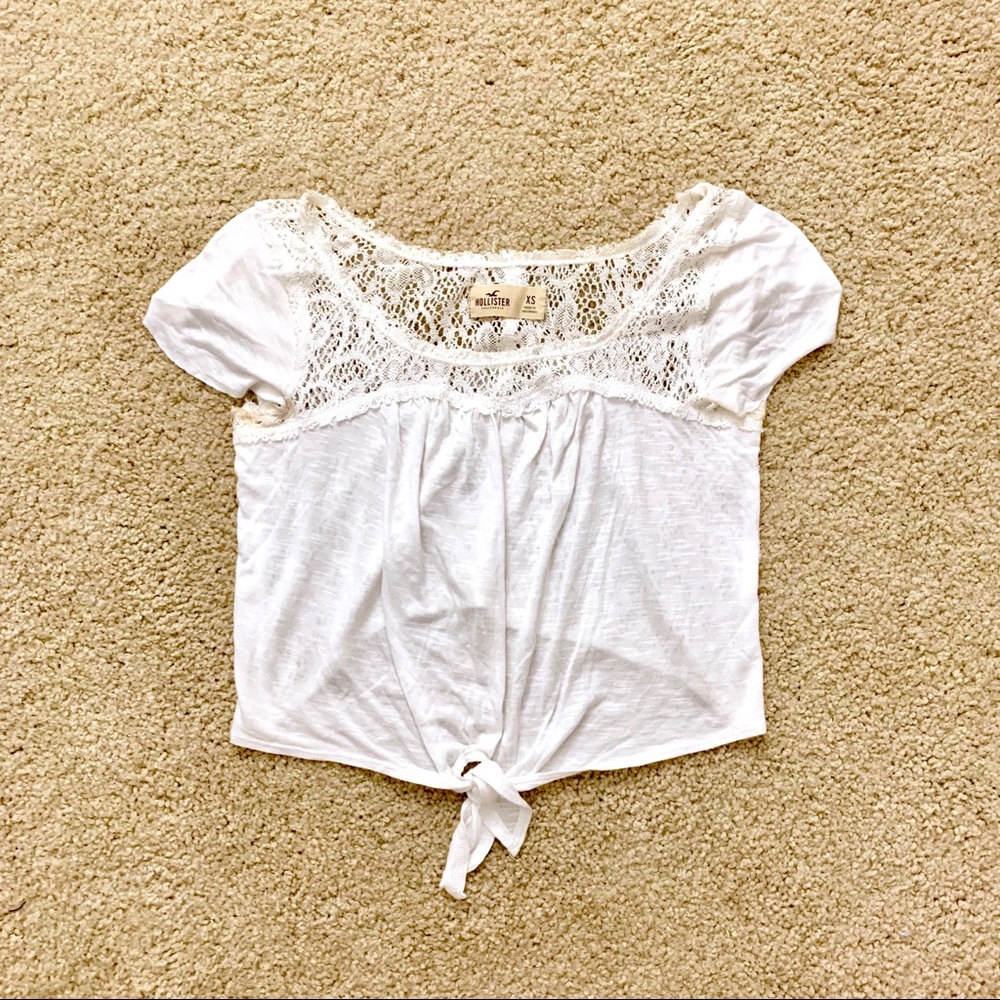 hollister white crop top